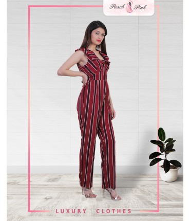 Turn up The Heat Striped Jumpsuit